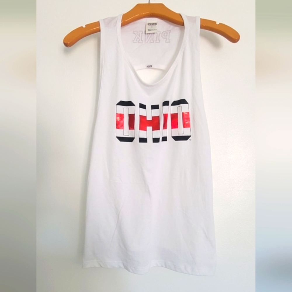 PINK Victoria's Secret OHIO White Graphic Tank